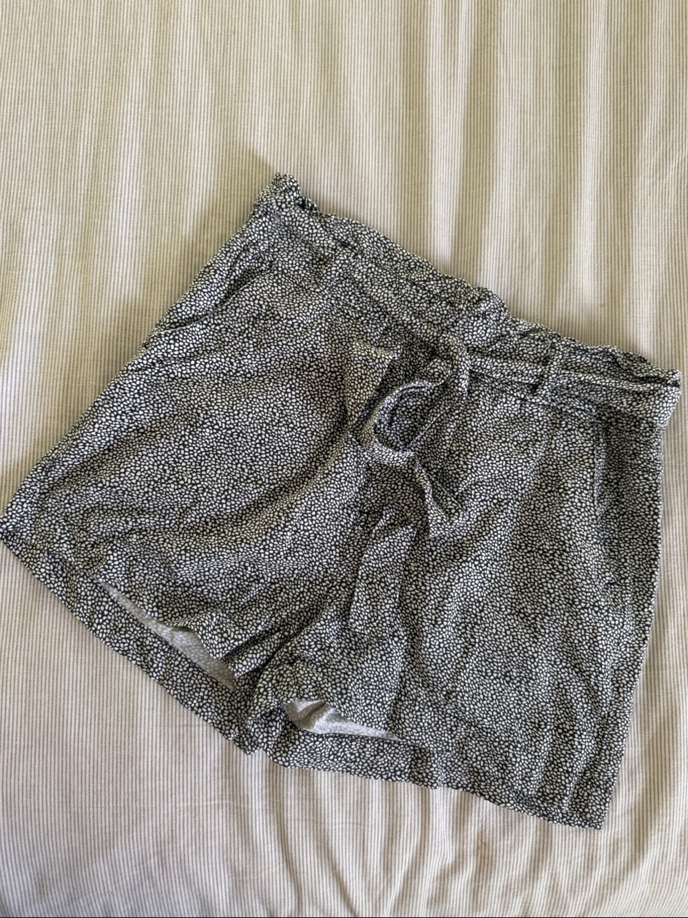Thread + Supply Black and White Printed High-Waist Shorts